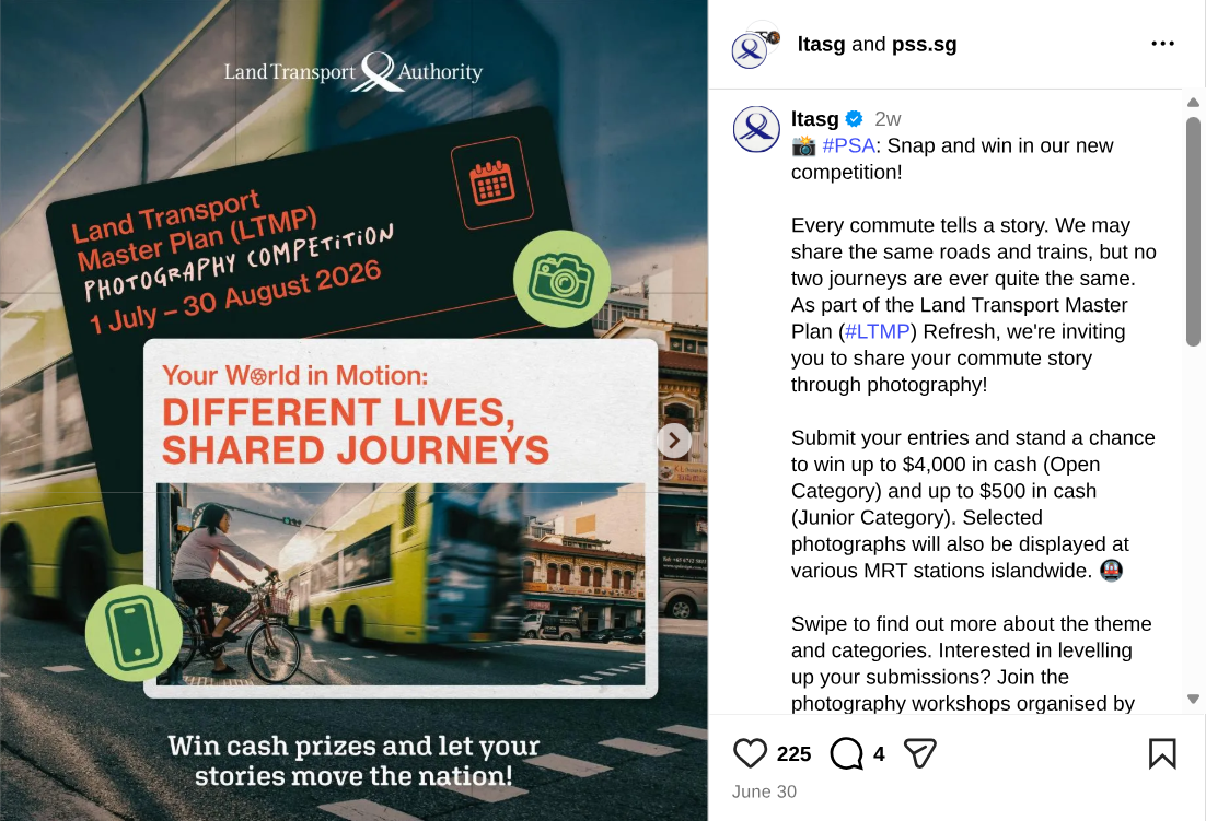 Instagram post about the competition